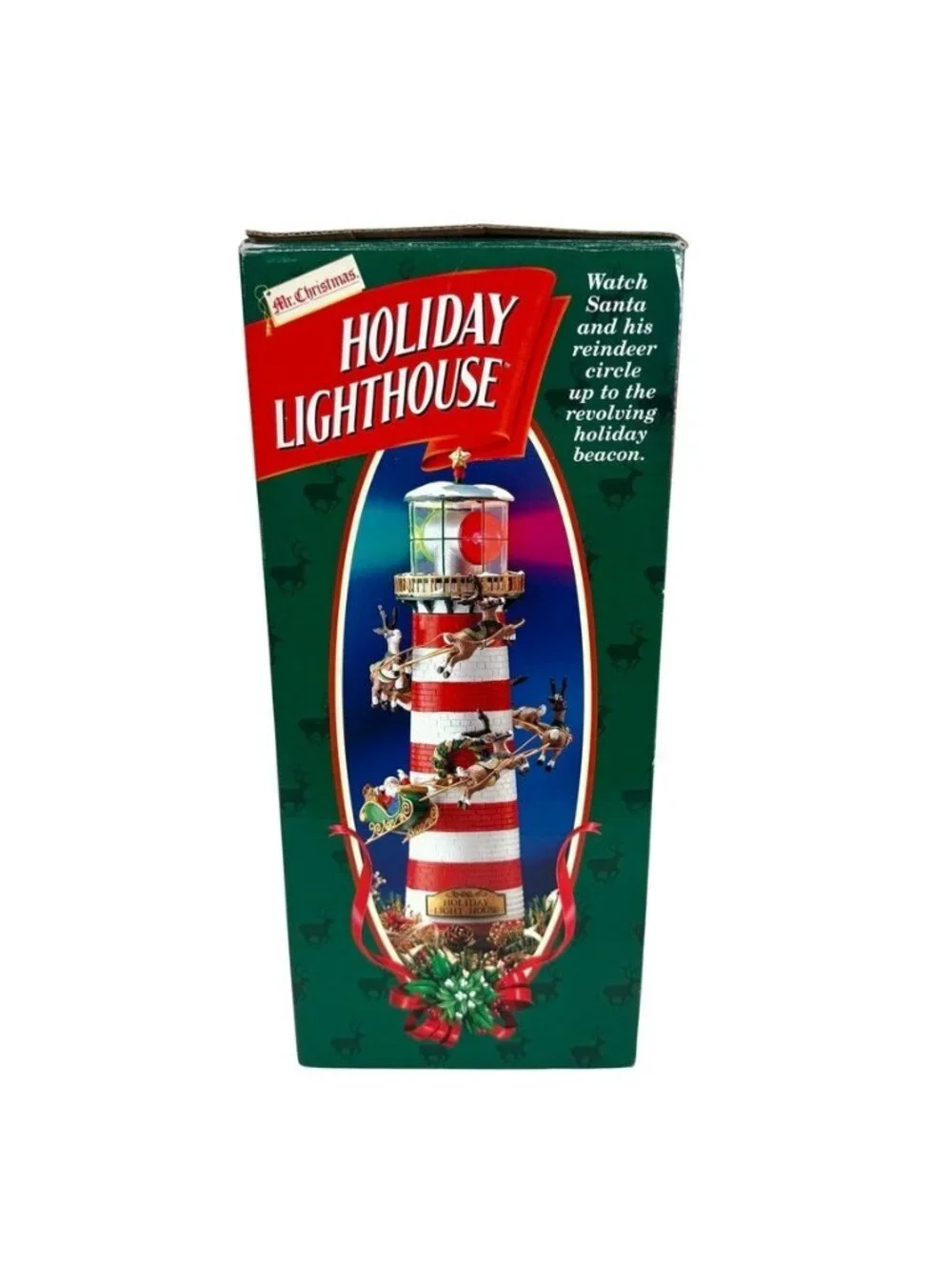 Mr. Christmas Holiday Lighthouse Rotating Lights Up Santa 12